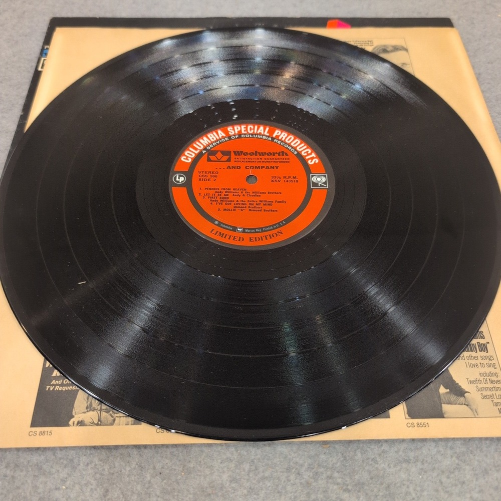 Andy Williams & Company Andy... Limited Edition Vinyl LP Columbia CSS 966 Stereo - Picture 5 of 6